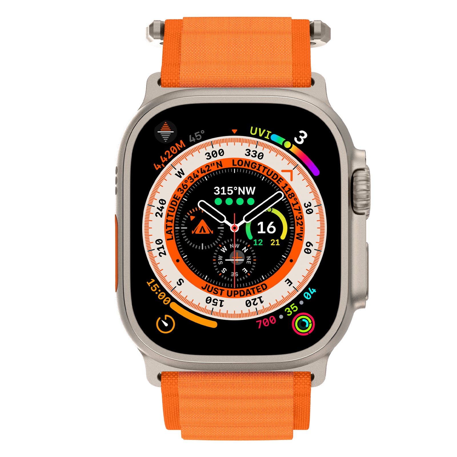 For Apple Watch Series 9 8 7 41mm / 6 5 4 SE (2023) SE (2022) SE 40mm / 3 2 1 38mm Loop Nylon Sport Watch Band - Orange For Apple Watch Series 9 8 7 41mm / 6 5 4 SE (2023) SE (2022) SE 40mm / 3 2 1 38mm Loop Nylon Sport Watch Band - Orange